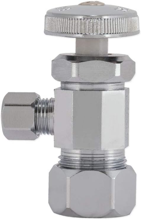 Eastman 1/4 Inch OD Compression x 5/8 Inch OD Compression Multi-Turn Angle Stop - Image 3