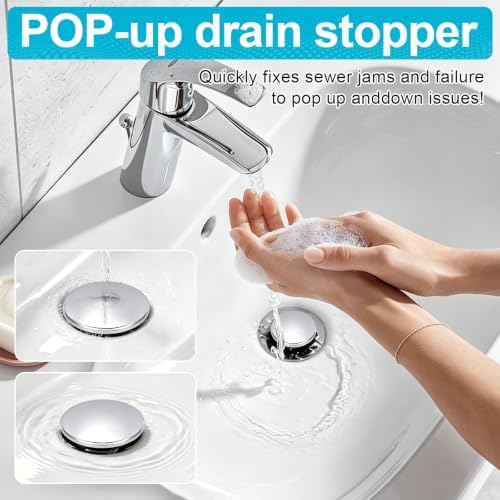 Pop Up Drain Stopper Bathroom Sink Compatible - Image 5