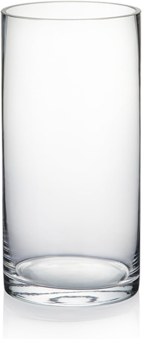 WGVI Quality Thick Weighted Clear Cylinder Glass Vases, Flower Arrangement by WGVInternational-OpusGlassware