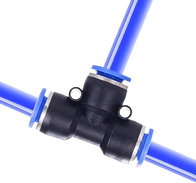 1/2" OD Push to Connect Tee Fitting 3 Way T Shape Quick Push Lock Adapter - Image 3