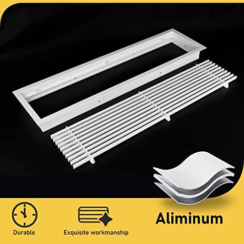Linear Bar Air Grille 12" X 4", Aluminum Air Supply/Return Grilles, Easy Air - Image 3
