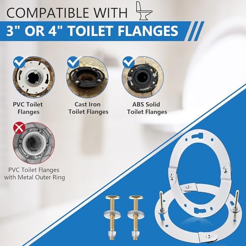 2 Piece Toilet Flange Repair Kit, Toilet Flange Repair Ring - Image 2