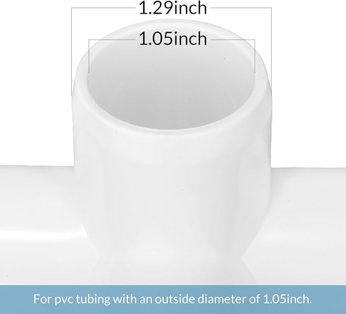 3/4 Inch Tee PVC Fitting 4 Way Elbow Connector, Furniture Grade 90 Degree Elbow - Image 2