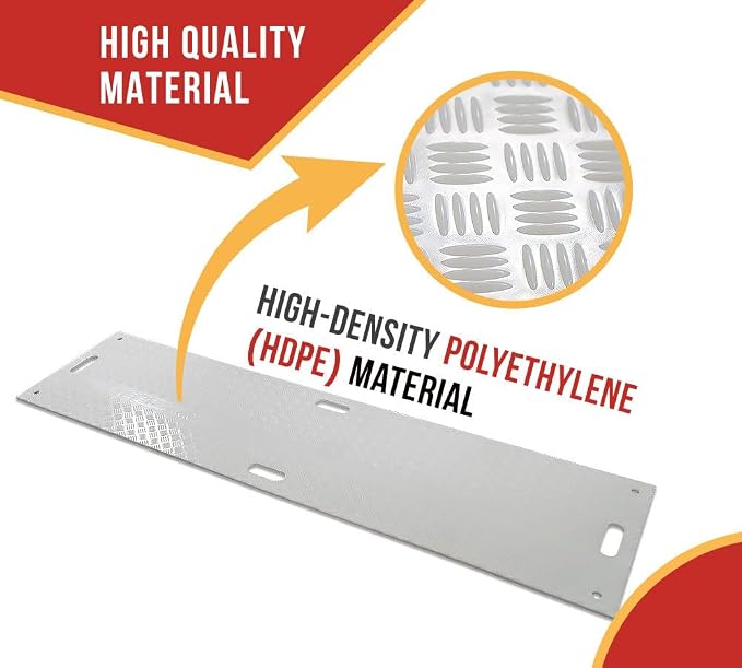 10 Pk 2' x 8' - 1/2" Thick Heavy Duty White Ground Protection Mats - Easily - Image 3