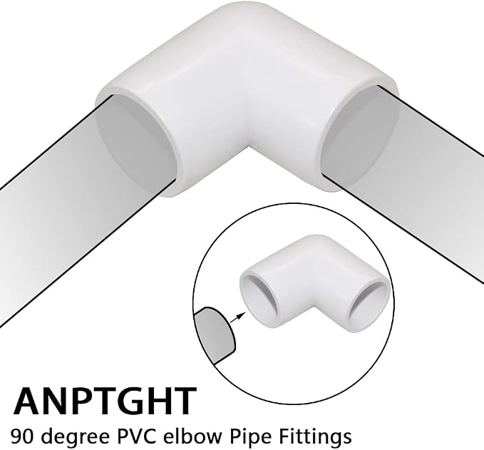 1" 90 Degree PVC Elbow Fitting, Furniture Grade 2 Way Right Angle Elbow Side - Image 3