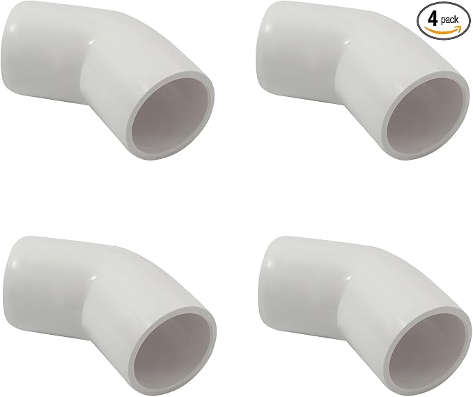 Piutouyar 4 Pcs 3/4" 45 Degree Elbow PVC Pipe Fitting, 2 Way | Furniture Grade by Piutouyar