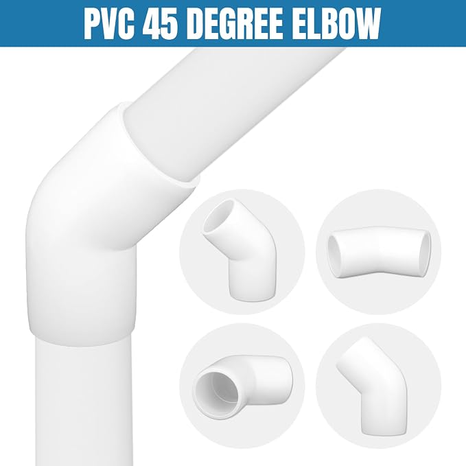 3/4" PVC Pipe Fittings, 135 Degree PVC Elbows, Furniture Grade, DIY Shelf - Image 4