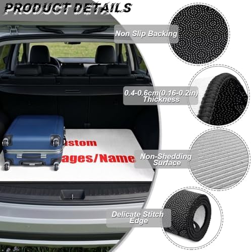 Custom Red Text Trunk Mat Universal Waterproof Cargo Liner - Image 6