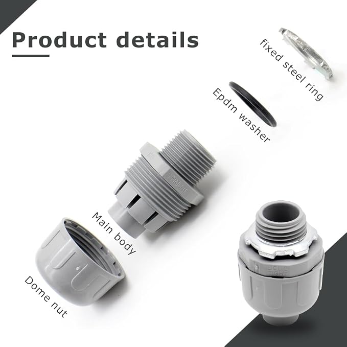 MAKERELE 24-Pack 3/4 Inch 180° PVC Liquid Tight Connectors | Commercial and - Image 3