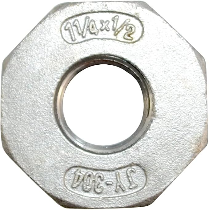 1-1/4" Male NPT to 1/2" Female NPT Female Reducing/Reducer Bushing Pipe Fitting - Image 3