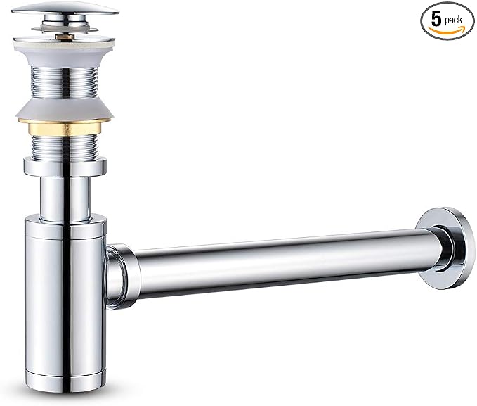 1-1/4" Pop-Up Drain Stopper P-Trap Kit Stainless Steel Chrome by MENATT