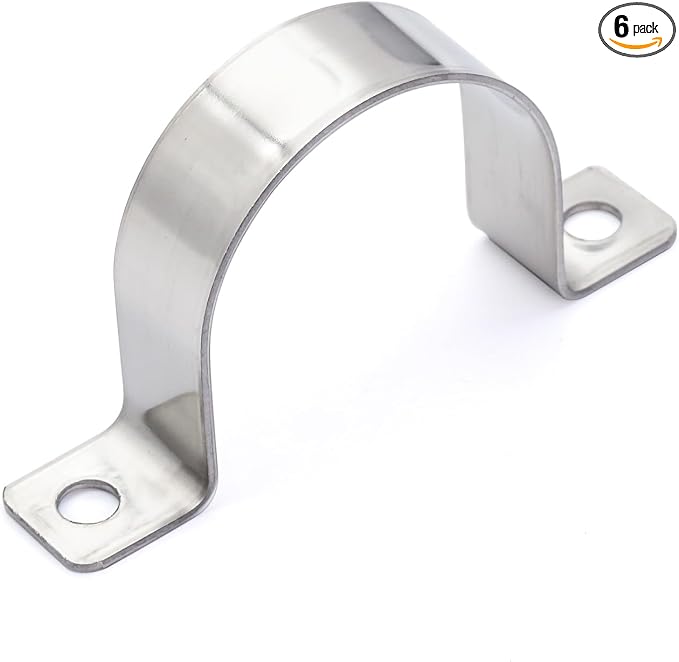 2 Inch Conduit Clamps Two Hole Metal Clamp Stainless Steel U Bracket Conduit by Unknown