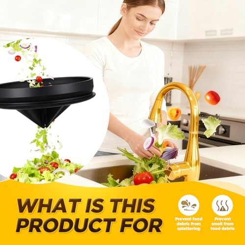 4 Pcs Brushed Gold Kitchen Sink Accessories Garbage Disposal Splash Guards - Image 6