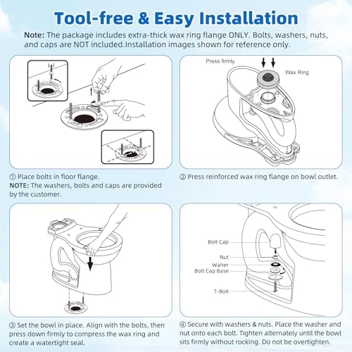 Hibbent 8 Pack Wax Rings for Toilet, Fits 3-inch and 4-inch Waste Line - Image 7