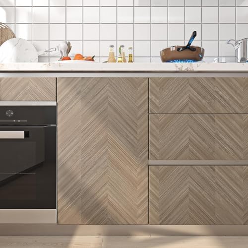Livelynine Herringbone Wood Grain Contact Paper - Image 5