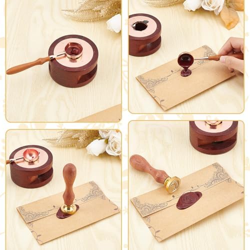 CRASPIRE Peace Dove Pigeon Wax Seal Stamp 1.18In/30mm Olive Animal Bird Wax - Image 3