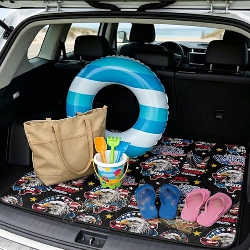 ELEQIN 250th Birthday American Car Cargo Liner Non Slip Backing Cargo Mat Rear - Image 2