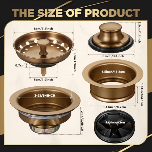 Norme 5 Pcs 3-1/2" Kitchen Sink Drain - Image 2