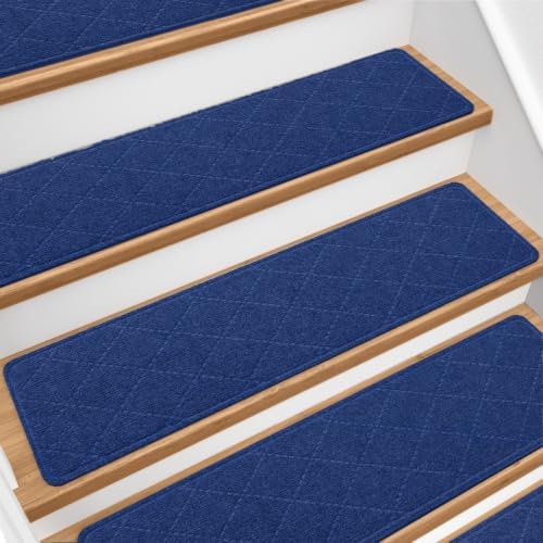 Stair Treads for Wooden Steps 4 PCS, Non Slip Stair Rugs Blue by Unknown