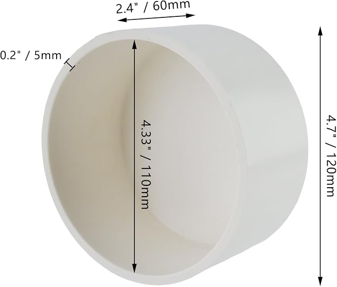 4.3" PVC Pipe End Cap Fitting, Pipe Plug Socket Fittings - Image 2
