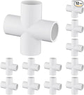 12 Pack 3/4" Cross PVC Fitting Connector, 4-Way Cross Furniture Grade Elbow by TianTianUp
