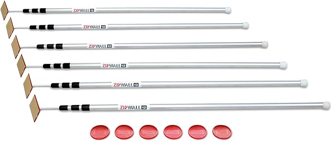 ZIPWALL SLP6 12 foot Spring Loaded Poles by ZIPWALL