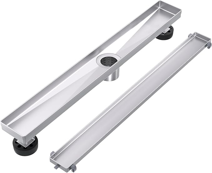 EXF Linear Shower Drain 24 Inch Brushed Nickel by EXF