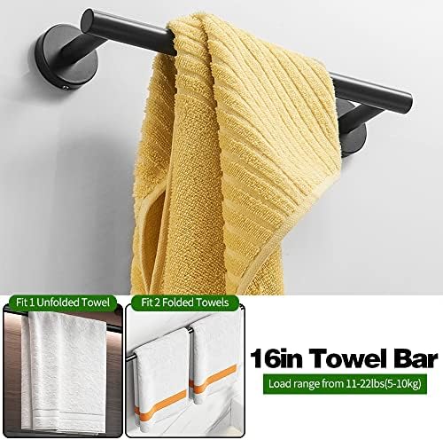 5pcs Bathroom Hardware Set, Matte Black Bathroom Hardware Set, Including 16" - Image 2