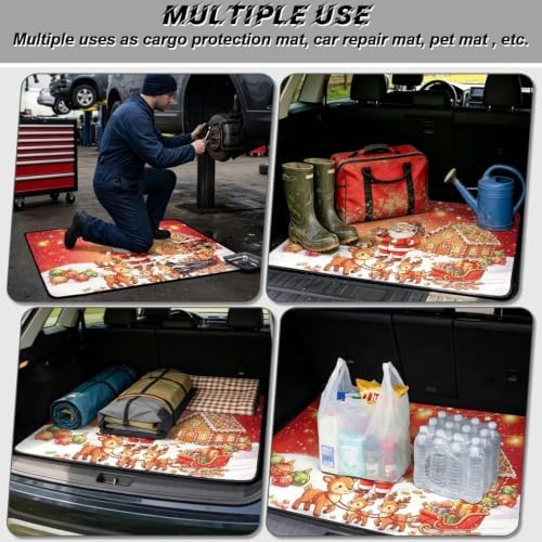 Red Christmas Sleigh Heavy Duty Trunk Mat 29"x39" - Image 3