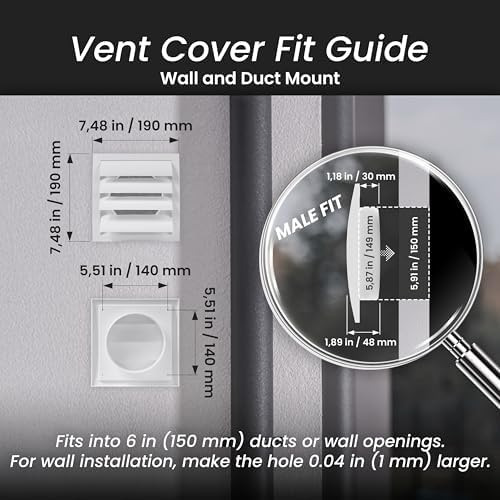 Repa Market ABS Plastic Brown 6 Inch Dryer Vent Cover Outside, 6 Inch Exhaust - Image 2