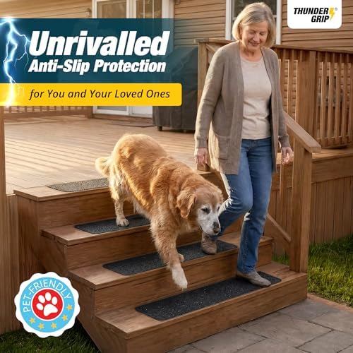 Outdoor Stair Treads Non-Slip 30" x 8" 12-Pack Waterproof 80-Grit Grip Tape - Image 6