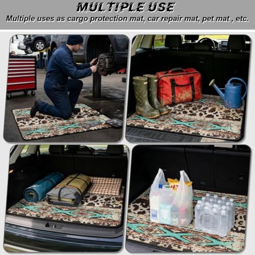 Brown Tribal Trunk Mat for SUV Sedan Hatchback 29"x39" - Image 3