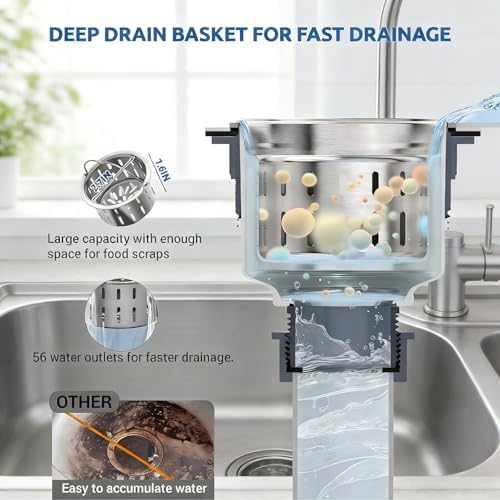 Double Kitchen Sink Drain Kit, Adjustable All-in-One P-Trap Pipe - Image 3