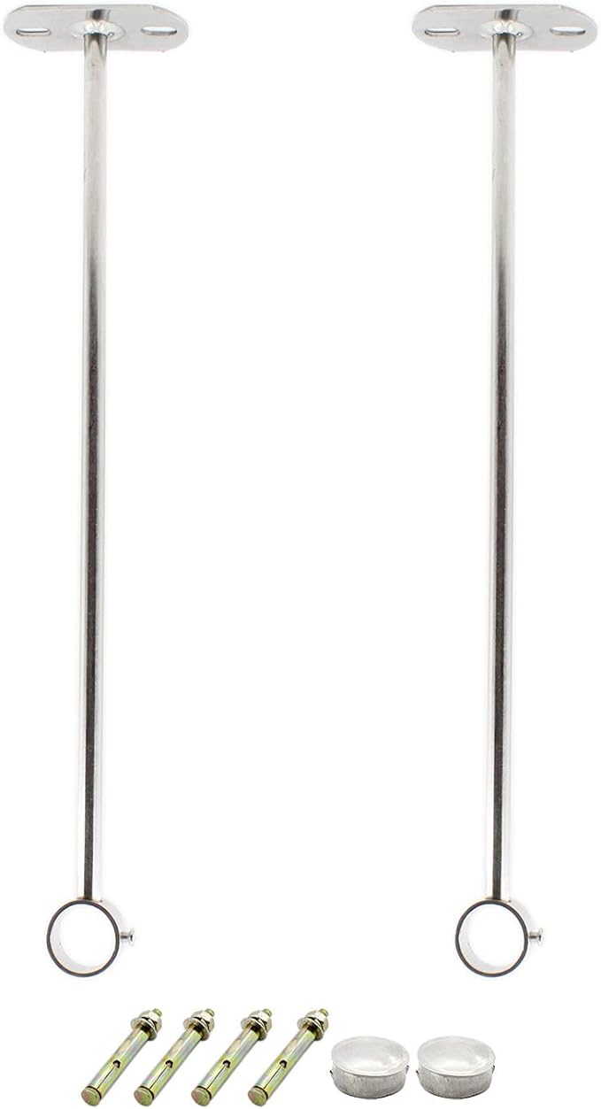 2 Pack Ceiling Mount Bracket, Stainless Steel Wardrobe Pipe Bracket Rod Holder by MetalTools