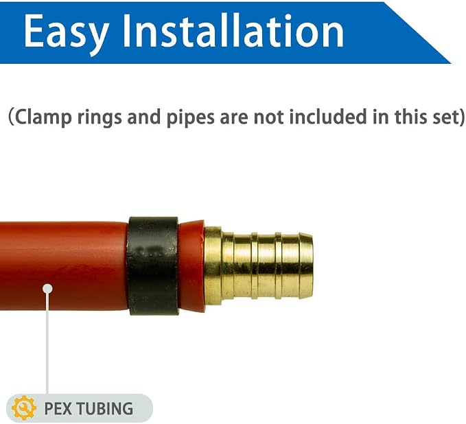 Hooshing 10PCS 1/2 Inch Straight Coupling PEX Fitting | Heavy Duty Brass Crimp - Image 4