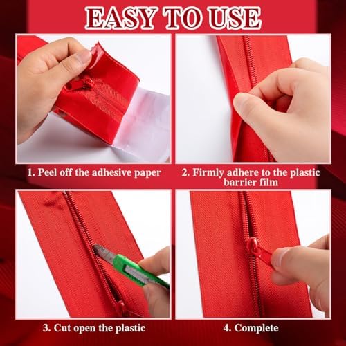 6 Rolls Heavy Duty Zipper for Dust Barriers, 7 ft x 3 Inch - Image 3