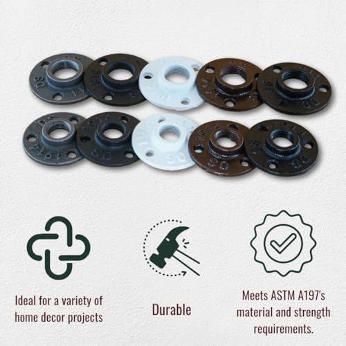 3/4" FLANGE: Industrial Threaded Black Iron Pipe Fittings; Natural - Image 6