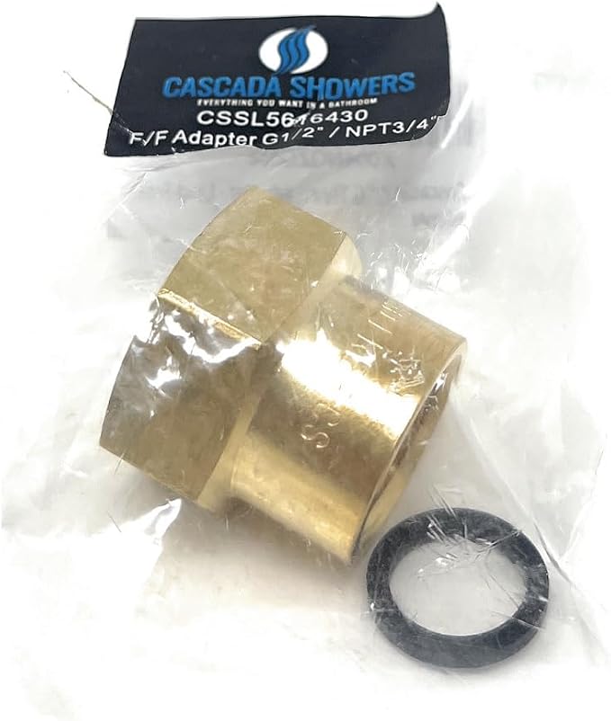 Cascada 1/2" G Thread Female to 3/4" NPT Thread Female Pipe Fitting Adapter - Image 6