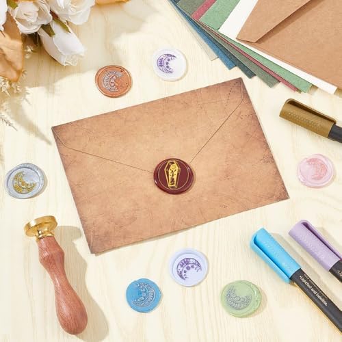 CRASPIRE Wax Seal Coffin Stamp Halloween Wax Seals 3cm Retro Vintage Holiday - Image 4