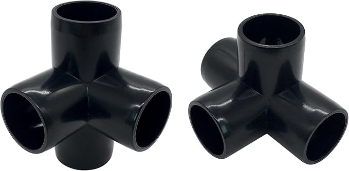 1/2Inch Tee PVC Fitting 4 Way Elbow Connector, Furniture Grade 90 Degree Elbow - Image 3