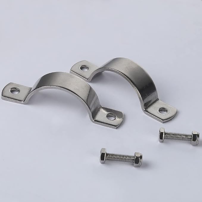 AKIHISA 2 Pcs 70-76mm Range Heavy Duty Rigid Handleless Flat Pipe Bracket Clamp - Image 3