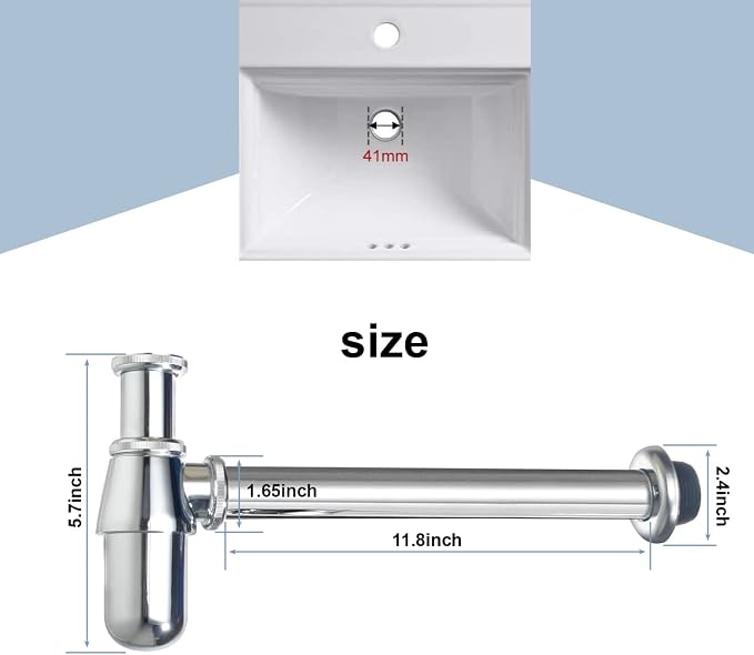 Contemporary Round Bottle P-Trap 1-1/4 Bathroom Lavatory Adjustable Basin Sink - Image 2