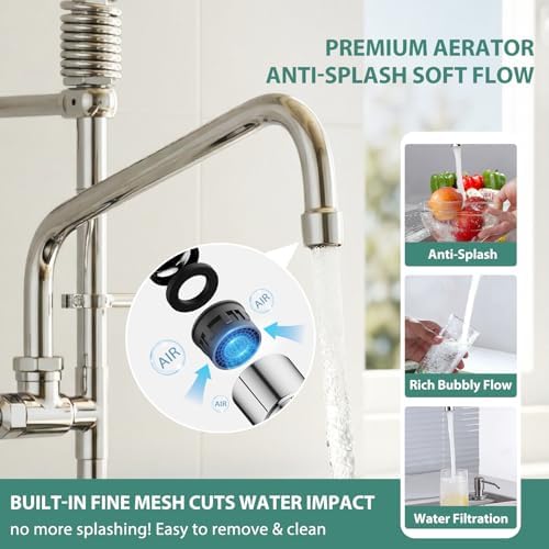 Commercial Faucet with Pre-Rinse Sprayer, Hurran 8 Inch Center 25" Height Wall - Image 4