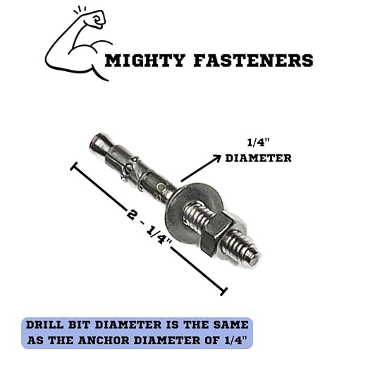 Mighty Fasteners Wedge Anchors – Heavy-Duty 304 Stainless Steel Expansion Bolts - Image 4