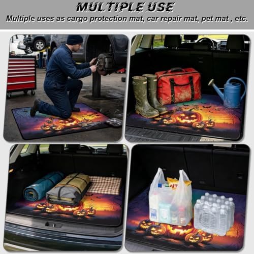 Sunset Pumpkin Universal Car Trunk Mat, Waterproof Cargo Liner - Image 3