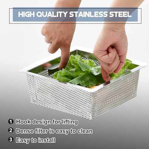 Tuanse 2 Pcs 8.5 x 8.5 x 3'' Stainless Steel Floor Drain Strainer - Image 4