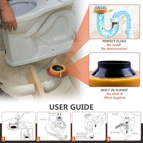 boeemi Thick Toilet Wax Ring 2 Pack Fits 3-4 Inch Lines, Universal Fit - Image 4