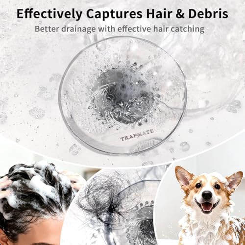 TRAPMATE Shower Drain Hair Catcher, 2.8" Bathtub Stopper Drain Strainer Kit - Image 2