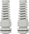 2Pcs NPT 1" IP68 Waterproof Cable Gland Flex Spiral Strain Relief Grey Nylon by LeMotech