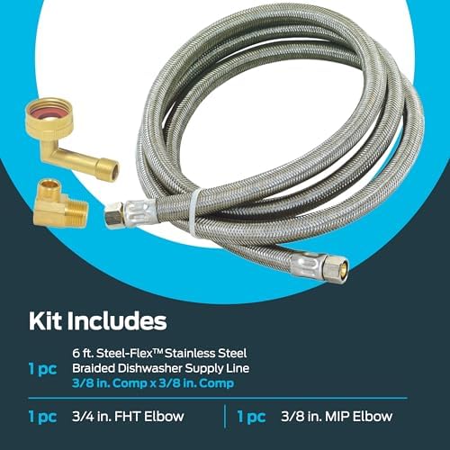 Eastman Dishwasher Installation Kit, 6 Foot Supply Line - Image 3